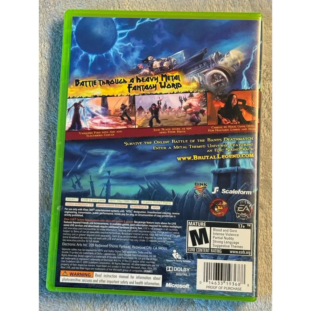 Lot Brutal Legend Microsoft Xbox 360 2009 CIB & Rock Band 2007 Video Games Ozzy